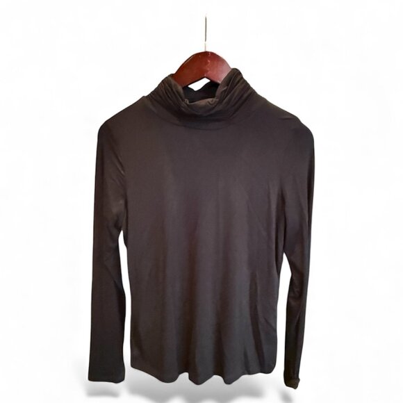 Lea & Nicole Women’s Long-Sleeve Turtleneck Top – Black Petite Medium - Picture 1 of 3